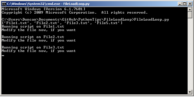 Initial run of FileLoadLoop.py. We have not yet noticed that our file list is incorrect