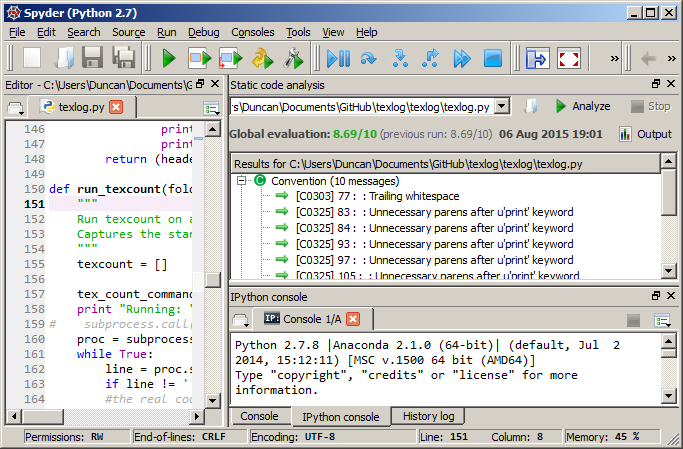 improve your python code - pylint in spyder