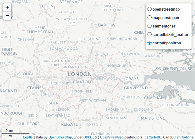 Folium Map Tiles - cartodbpositron
