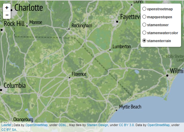 Folium Map Tiles - stamenterrain