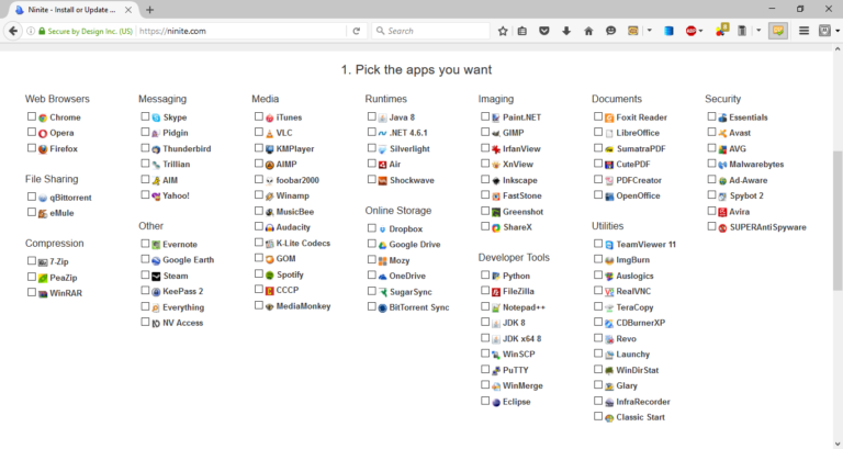 Pick the software you want