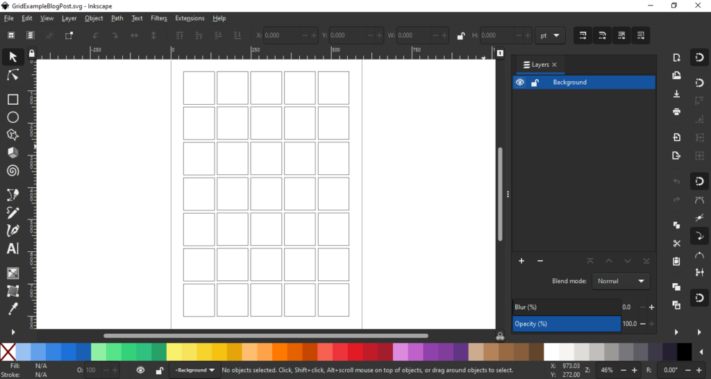 Inkscape grid loaded