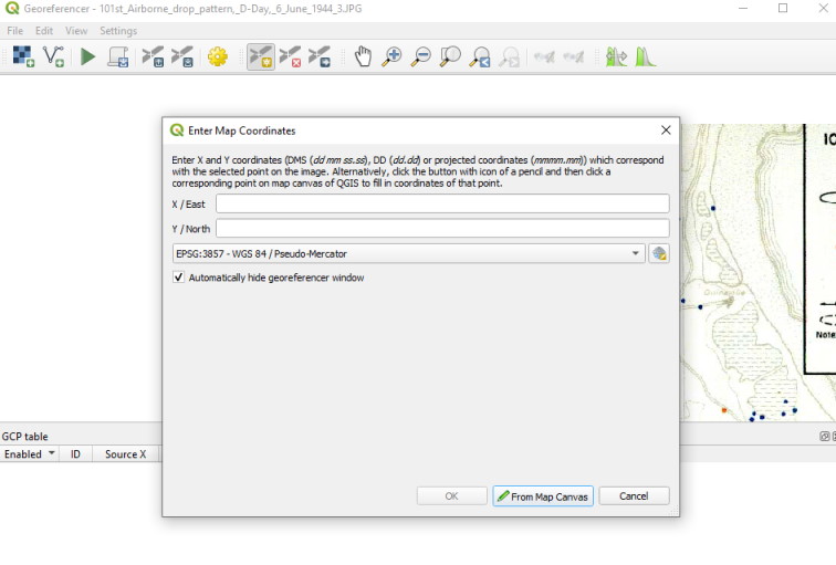 Georeferencer - add points