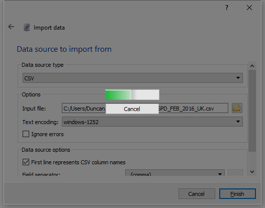 SQLite Import csv - import_loading_screen