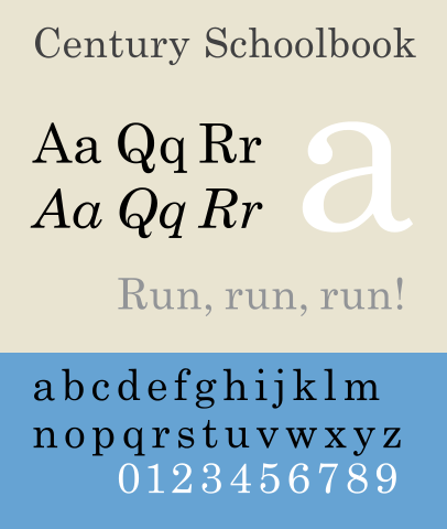 Basic fonts - Century Schoolbook